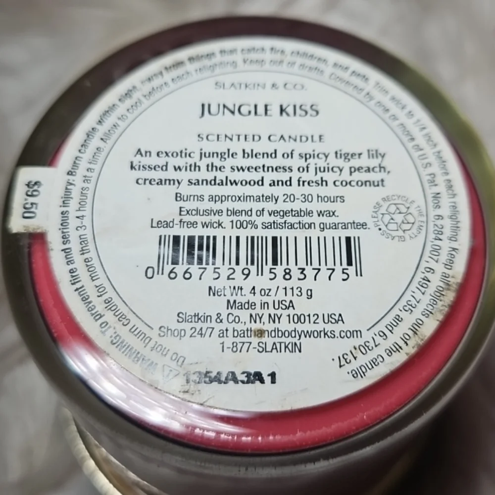 Bath & Body Works Slatkin & Co Jungle Kiss Candle (4 oz) | DISCONTINUED | Rare